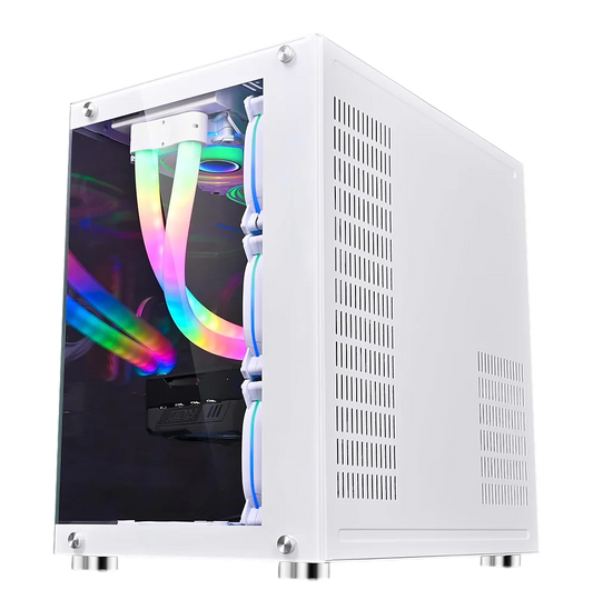 Case WJCOOLMAN CA-020 White / ATX / Vidrio Templado 270° / Soporte Refrigeración Líquida / Sin Fuente