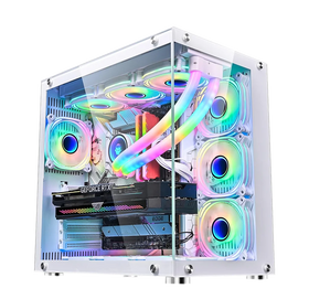 Case WJCOOLMAN CA-020 White / ATX / Vidrio Templado 270° / Soporte Refrigeración Líquida / Sin Fuente