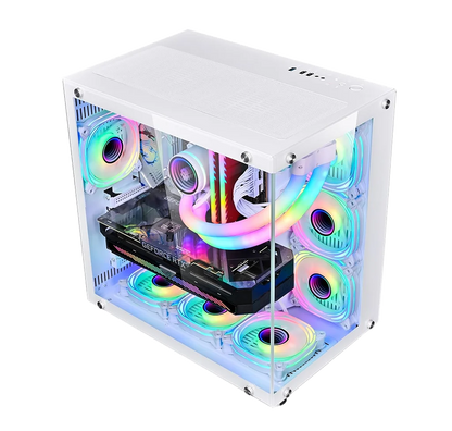 Case WJCOOLMAN CA-020 White / ATX / Vidrio Templado 270° / Soporte Refrigeración Líquida / Sin Fuente