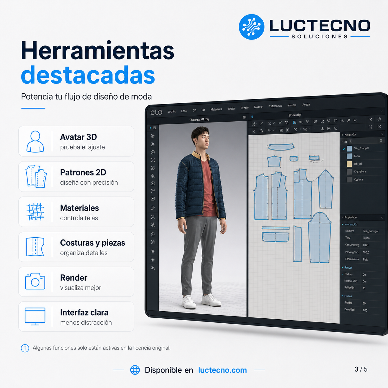 CLO 3D 7.0.242 para Mac | Diseño de moda, patronaje digital y simulación 3D de prendas