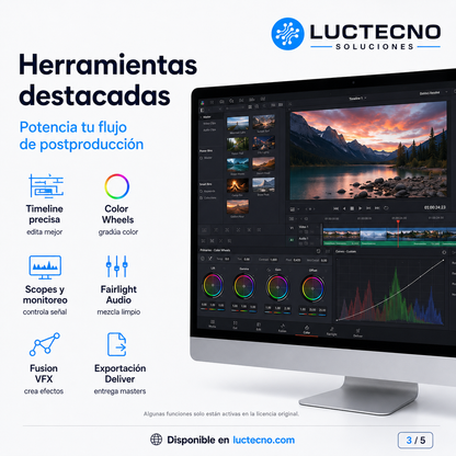 DaVinci Resolve Studio v21 para Mac | Edición de video, color, VFX y postproducción profesional