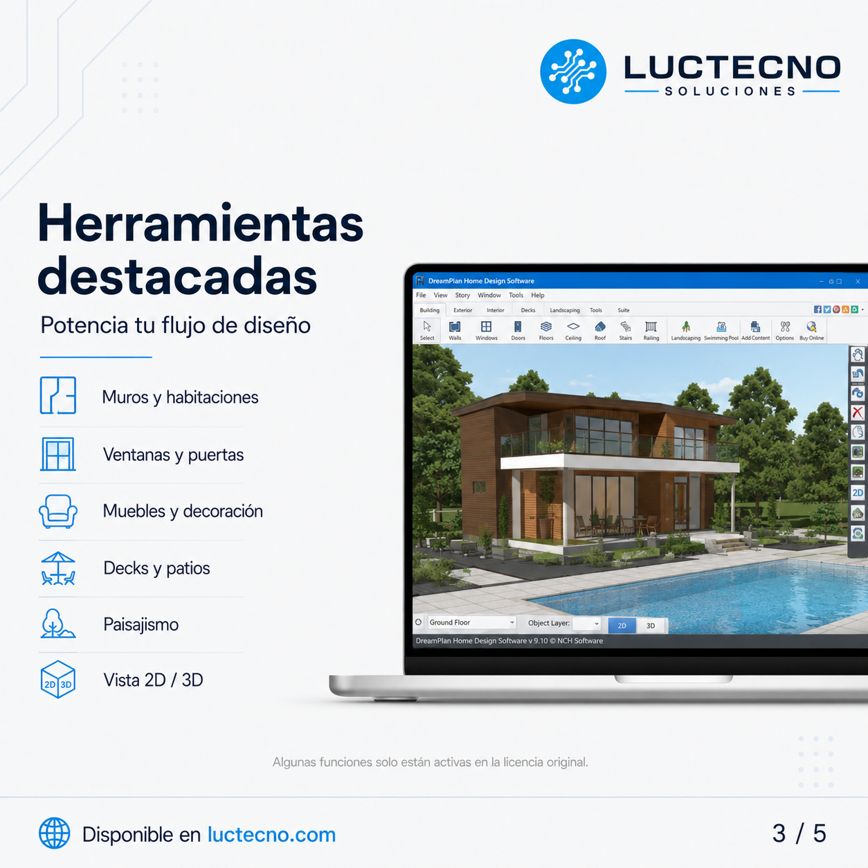 DreamPlan Home Design 9.10 para Mac | Diseño de casas, interiores y jardines en 2D/3D
