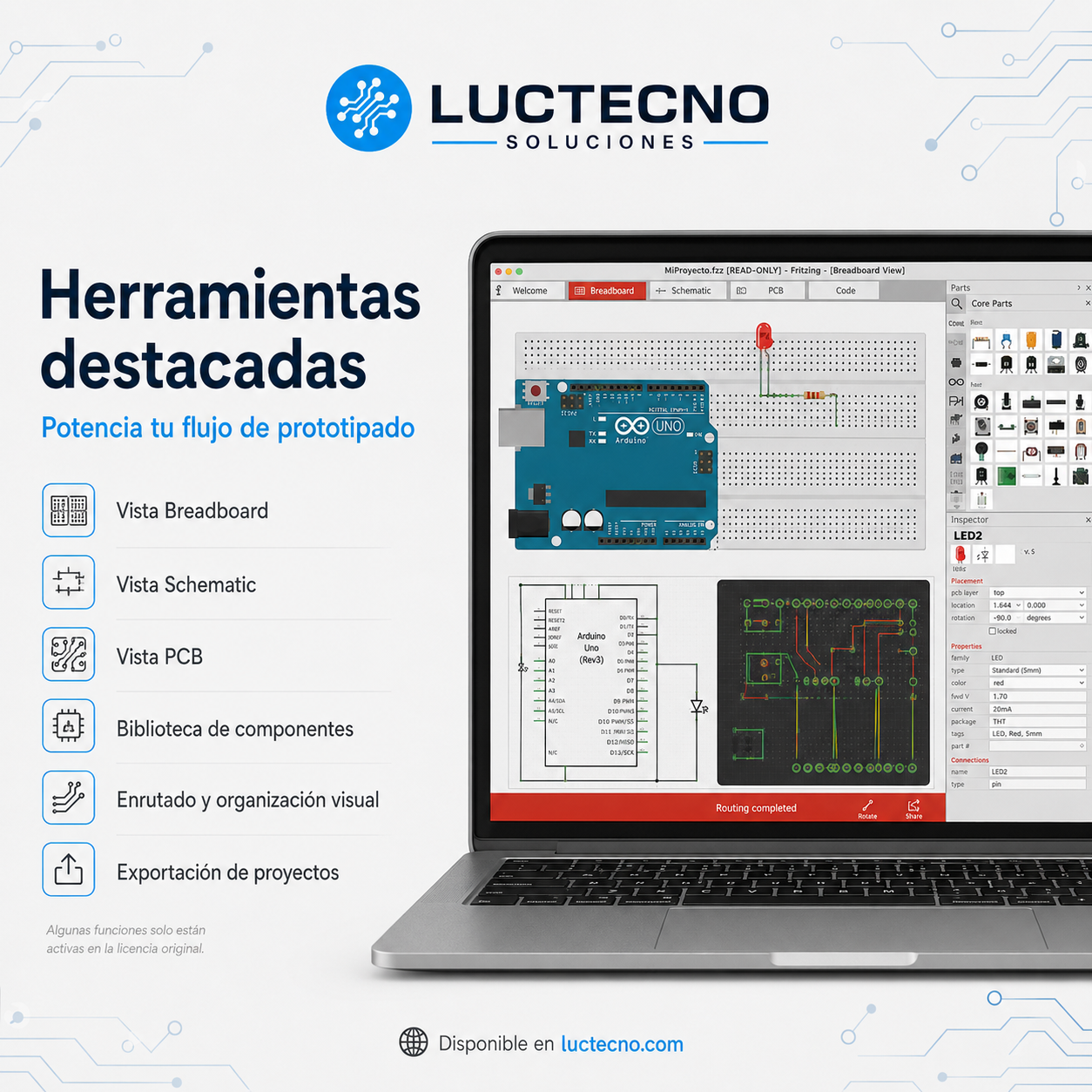 Fritzing v1.0.5.2176 para Mac | Diseño de circuitos, prototipos electrónicos y placas PCB