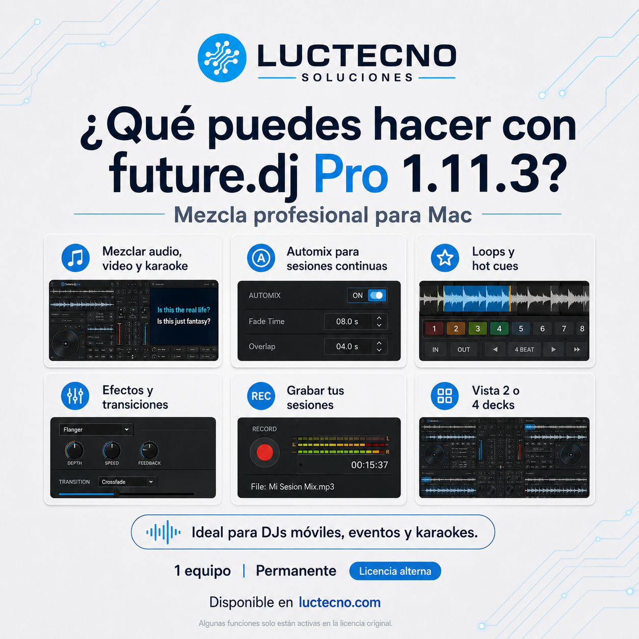 Future.dj Pro 1.11.3 para Mac | Software DJ, mezcla de video y karaoke