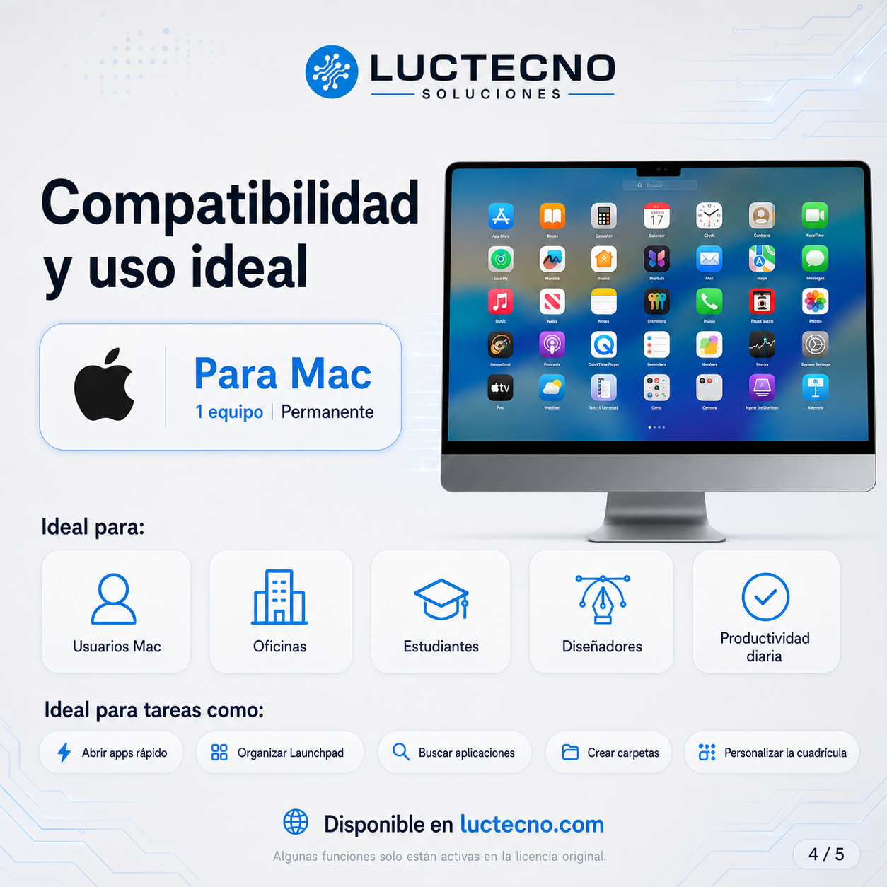 BuhoLaunchpad v1.8.1 para Mac | Organizador visual de apps y Launchpad clásico