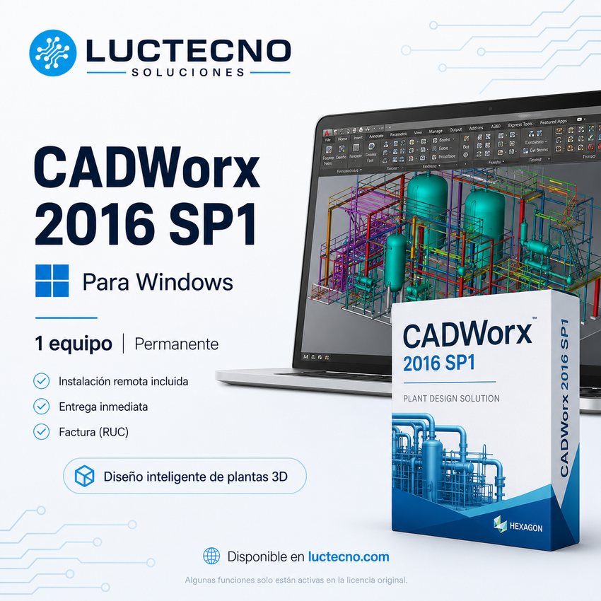 CADWorx 2016 SP1 para Windows | Diseño de plantas industriales, tuberías y modelado 3D