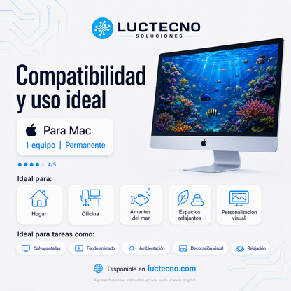 Aquarium 4K 1.1 para Mac | Fondo animado de acuario 4K y salvapantallas