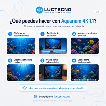 Aquarium 4K 1.1 para Mac | Fondo animado de acuario 4K y salvapantallas