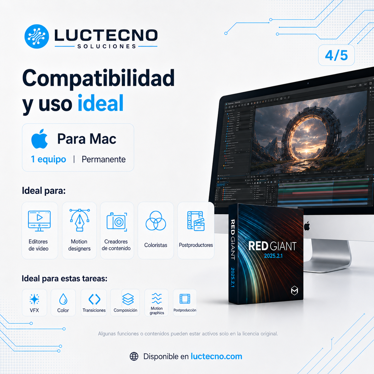 Red Giant 2025.2.1 para Mac | Plugins de efectos visuales, motion graphics y postproducción