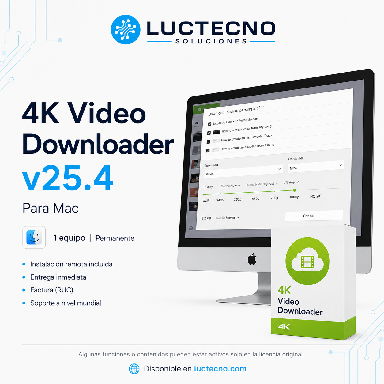 4K Video Downloader v25.4 para Mac | Descarga de videos, playlists y audio en alta calidad