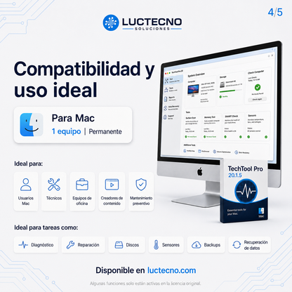 TechTool Pro 20.1.5 para Mac | Diagnóstico, reparación y mantenimiento profesional del sistema