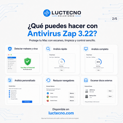 Antivirus Zap 3.22 para Mac | Antivirus, escáner de malware y limpieza de amenazas