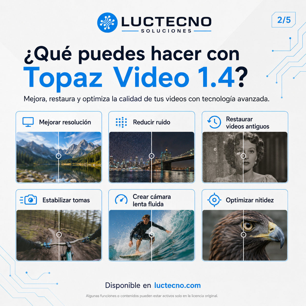 Topaz Video 1.4 para Windows y Mac | Mejora de video con IA, escalado y restauración profesional