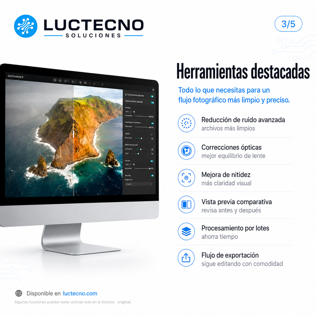 DxO PureRAW 6 para Mac | Mejora de fotos RAW, reducción de ruido y corrección óptica