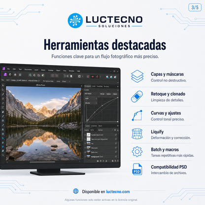 Affinity Photo 2.2.6.5 para Windows y Mac | Edición fotográfica, retoque profesional y diseño visual