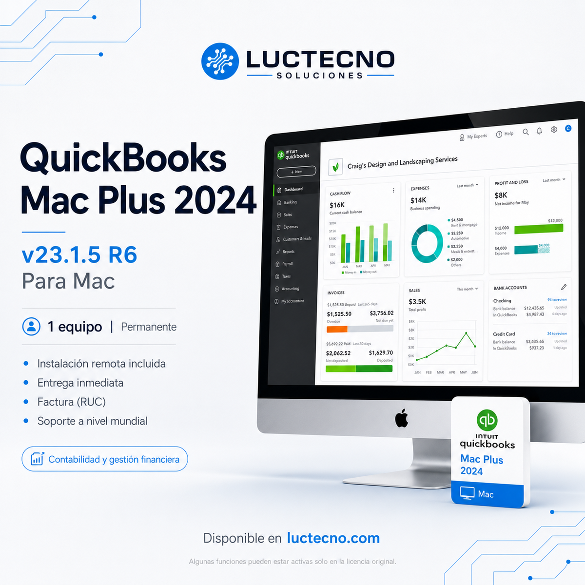 QuickBooks Mac Plus 2024 v23.1.5 R6 for Mac | Accounting, Invoicing, and Financial Management for Businesses