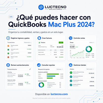QuickBooks Mac Plus 2024 v23.1.5 R6 para Mac | Contabilidad, facturación y gestión financiera para negocios