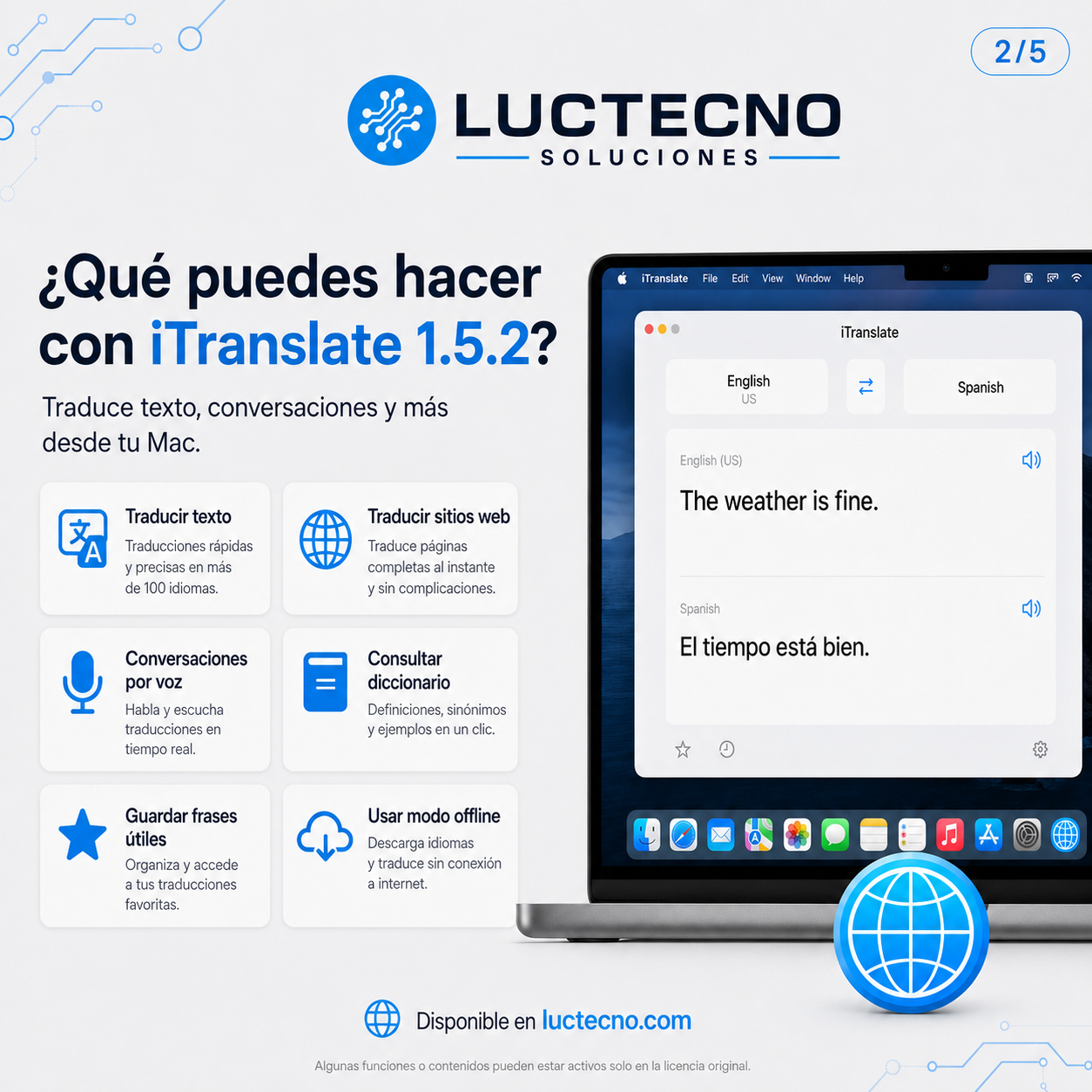 iTranslate 1.5.2 para Mac | Traductor, diccionario y herramienta de idiomas