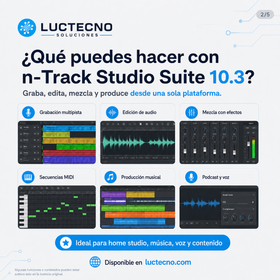 n-Track Studio Suite 10.3 para Windows y Mac | DAW profesional para grabación, mezcla y producción musical
