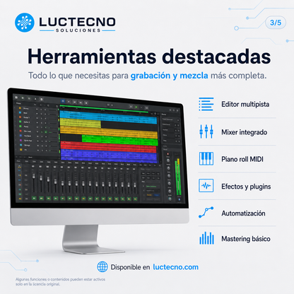 n-Track Studio Suite 10.3 para Windows y Mac | DAW profesional para grabación, mezcla y producción musical