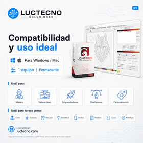 LightBurn 2.0.05 para Windows y Mac | Diseño, grabado y corte láser profesional