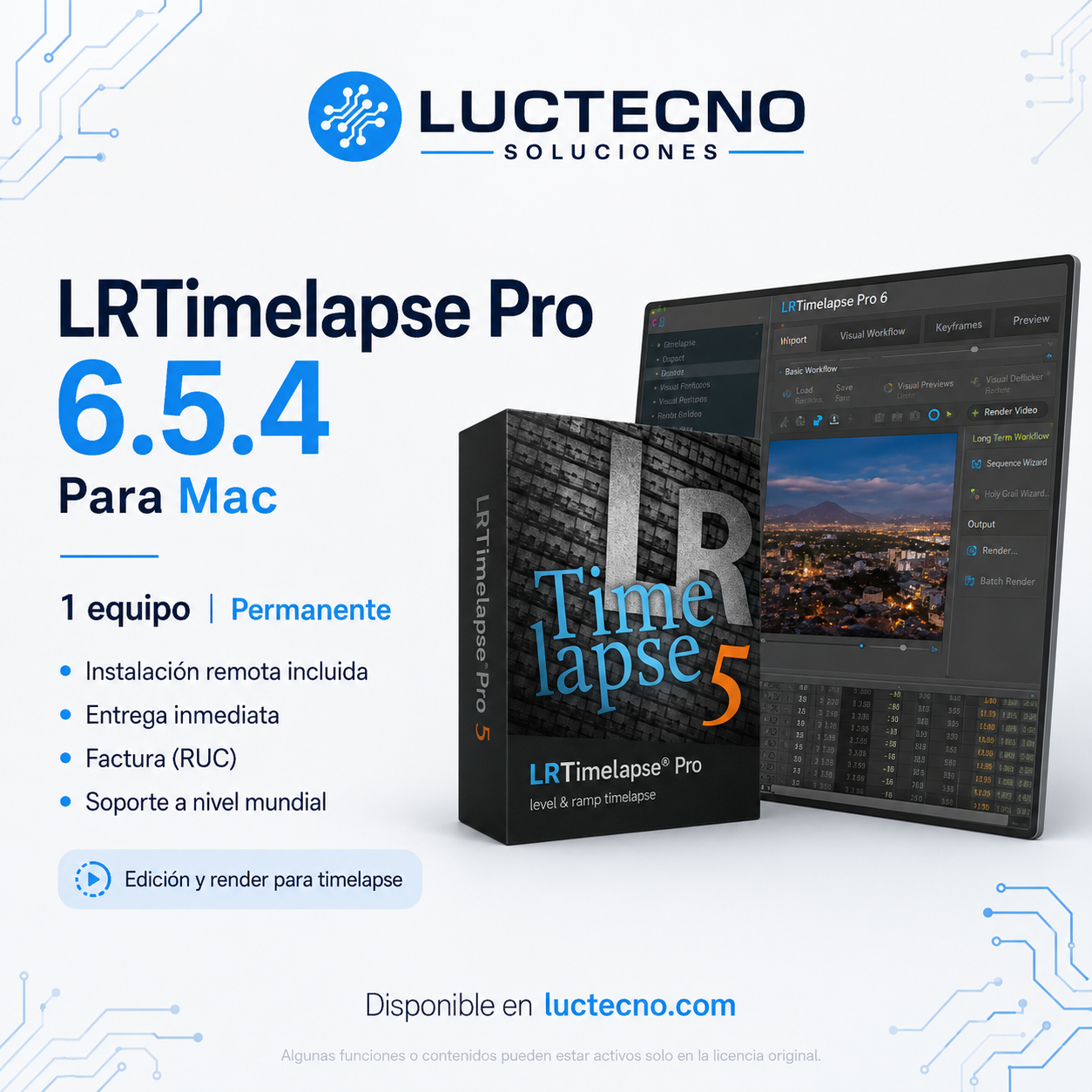 LRTimelapse Pro 6.5.4 para Mac | Edición profesional de time-lapse, deflicker y renderizado