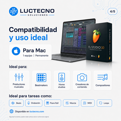 FL Studio 20.8.3 para Mac | Producción musical, beats, grabación y mezcla profesional