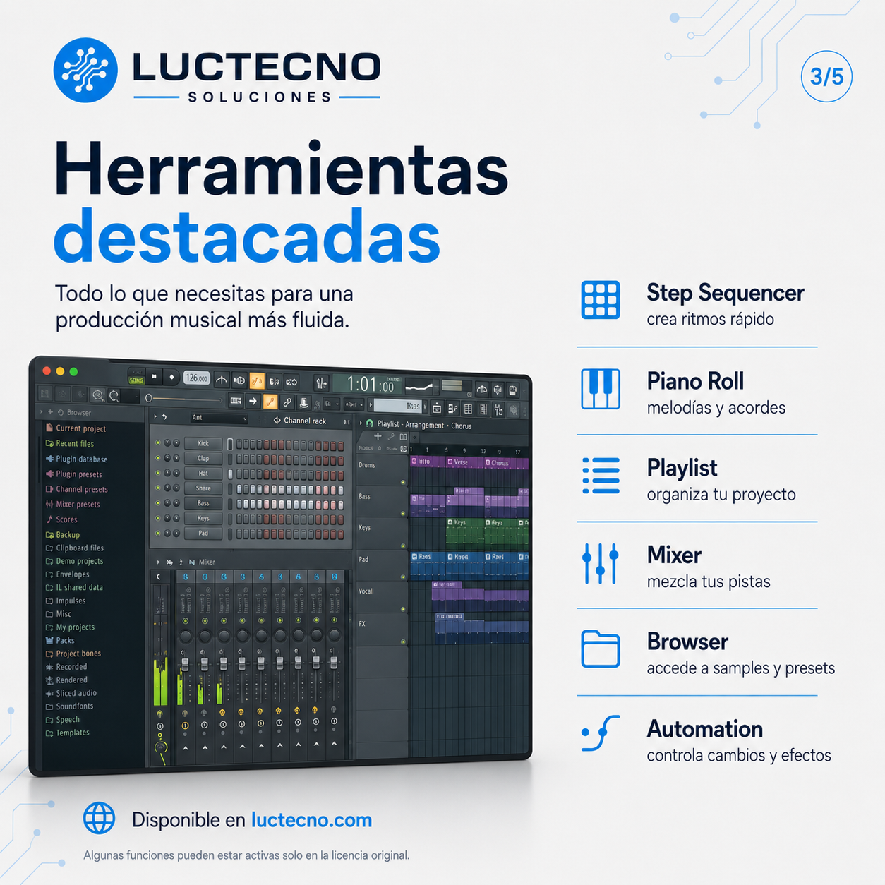 FL Studio 20.8.3 para Mac | Producción musical, beats, grabación y mezcla profesional