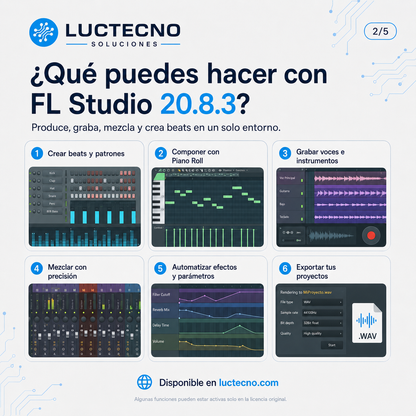 FL Studio 20.8.3 para Mac | Producción musical, beats, grabación y mezcla profesional