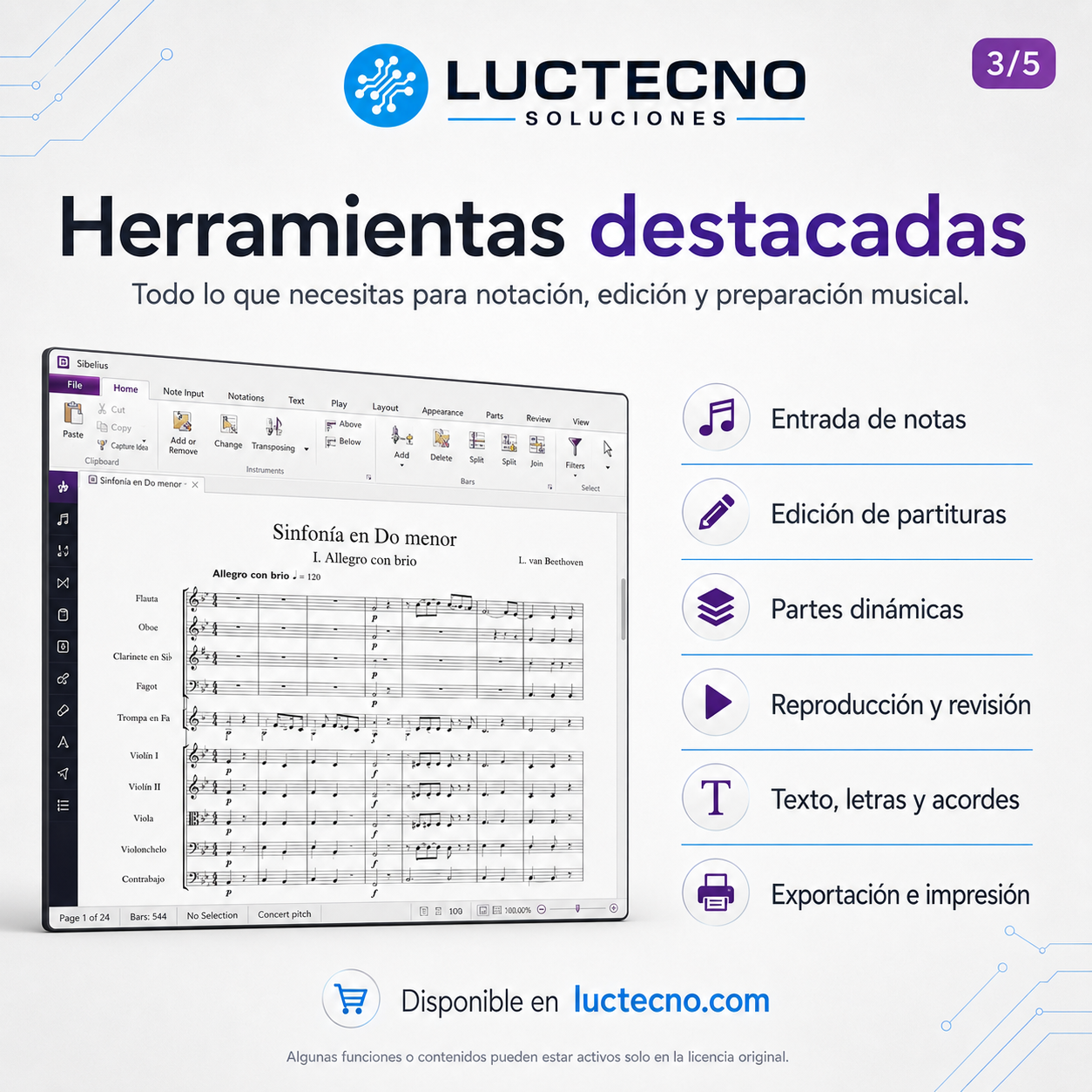 Avid Sibelius 2025.4 para Windows y Mac | Notación musical, composición y partituras profesionales