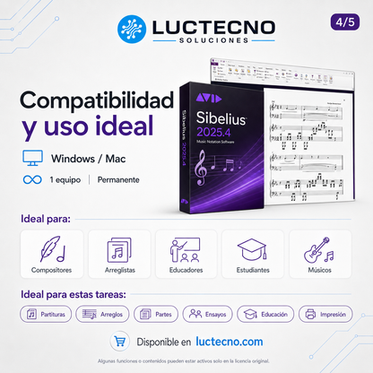 Avid Sibelius 2025.4 para Windows y Mac | Notación musical, composición y partituras profesionales