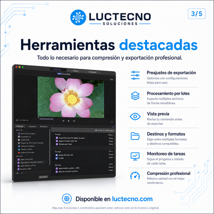Apple Compressor Creator Studio 5.2 para Mac | Codificación, conversión y compresión profesional de video
