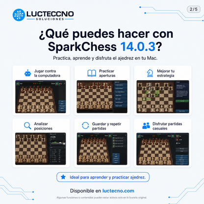 SparkChess 14.0.3 para Mac | Juego de ajedrez, práctica y entrenamiento estratégico