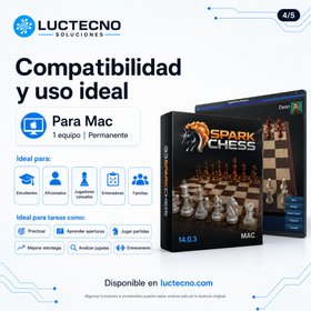 SparkChess 14.0.3 para Mac | Juego de ajedrez, práctica y entrenamiento estratégico
