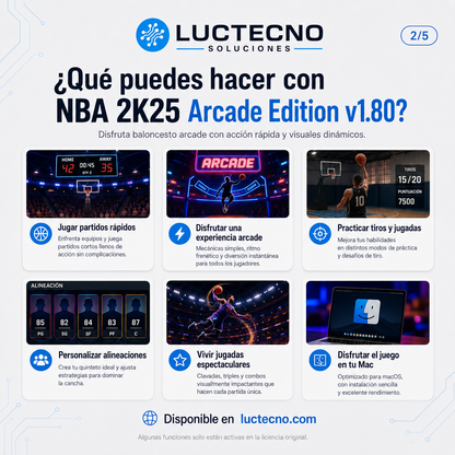 NBA 2K25 Arcade Edition v1.80 para Mac | Juego de baloncesto, carrera NBA y streetball