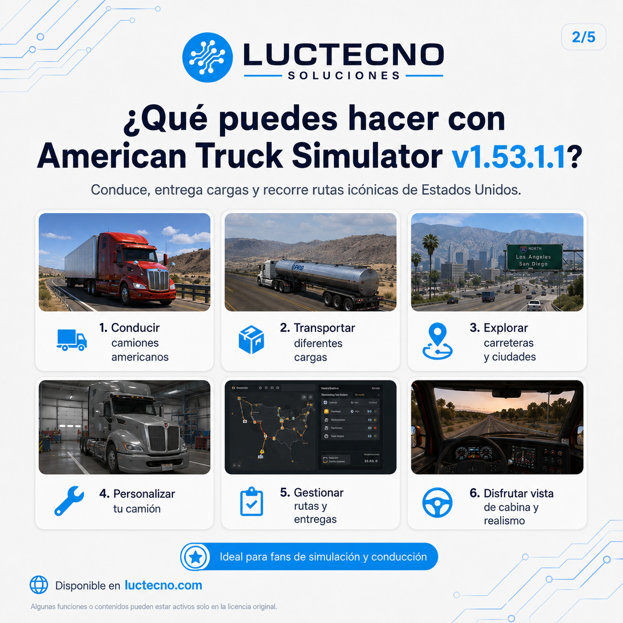American Truck Simulator v1.53.1.1 para Mac | Simulador de camiones, rutas y transporte de carga