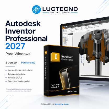 Autodesk Inventor Professional 2027 para Windows | Diseño mecánico 3D, simulación y fabricación profesional