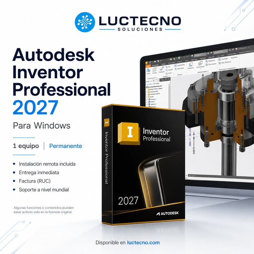 Autodesk Inventor Professional 2027 para Windows | Diseño mecánico 3D, simulación y fabricación profesional