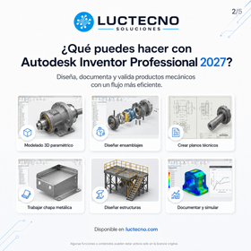 Autodesk Inventor Professional 2027 para Windows | Diseño mecánico 3D, simulación y fabricación profesional
