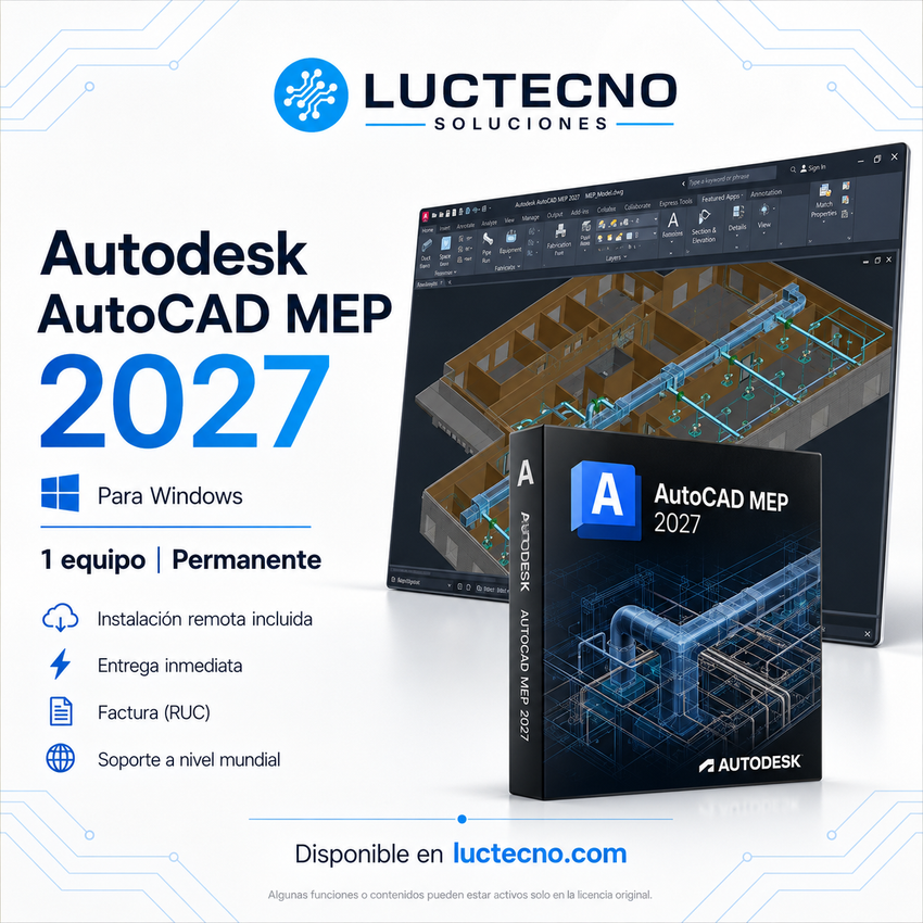 Autodesk AutoCAD MEP 2027 para Windows | Diseño MEP, HVAC, eléctrico y sanitario profesional
