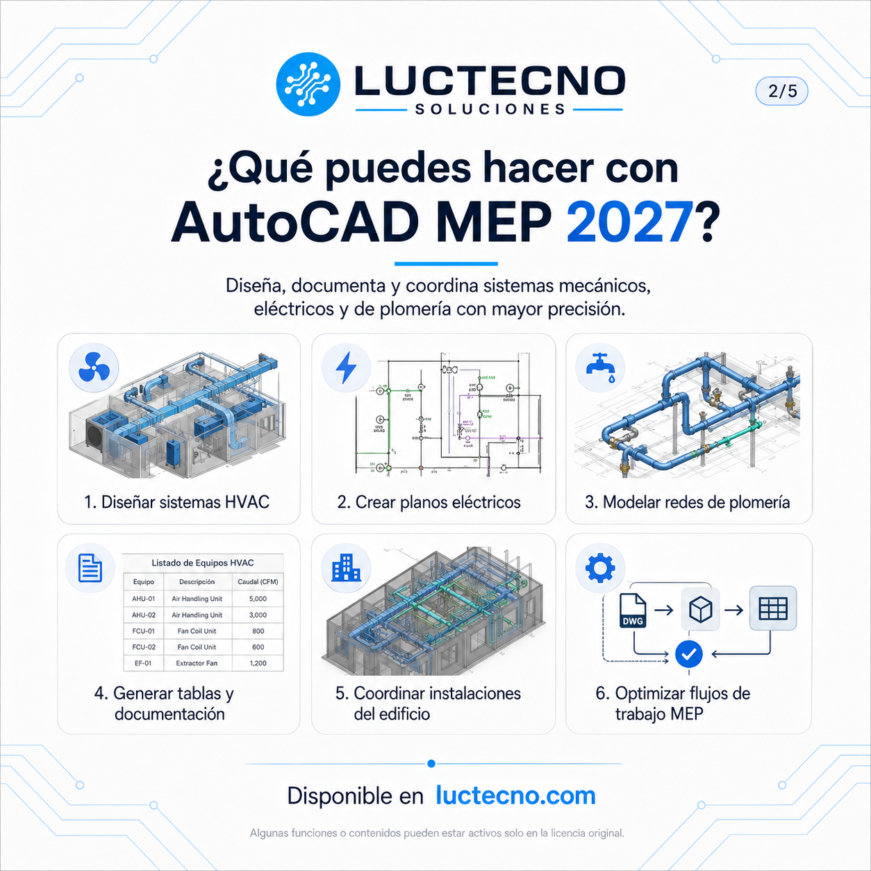 Autodesk AutoCAD MEP 2027 para Windows | Diseño MEP, HVAC, eléctrico y sanitario profesional