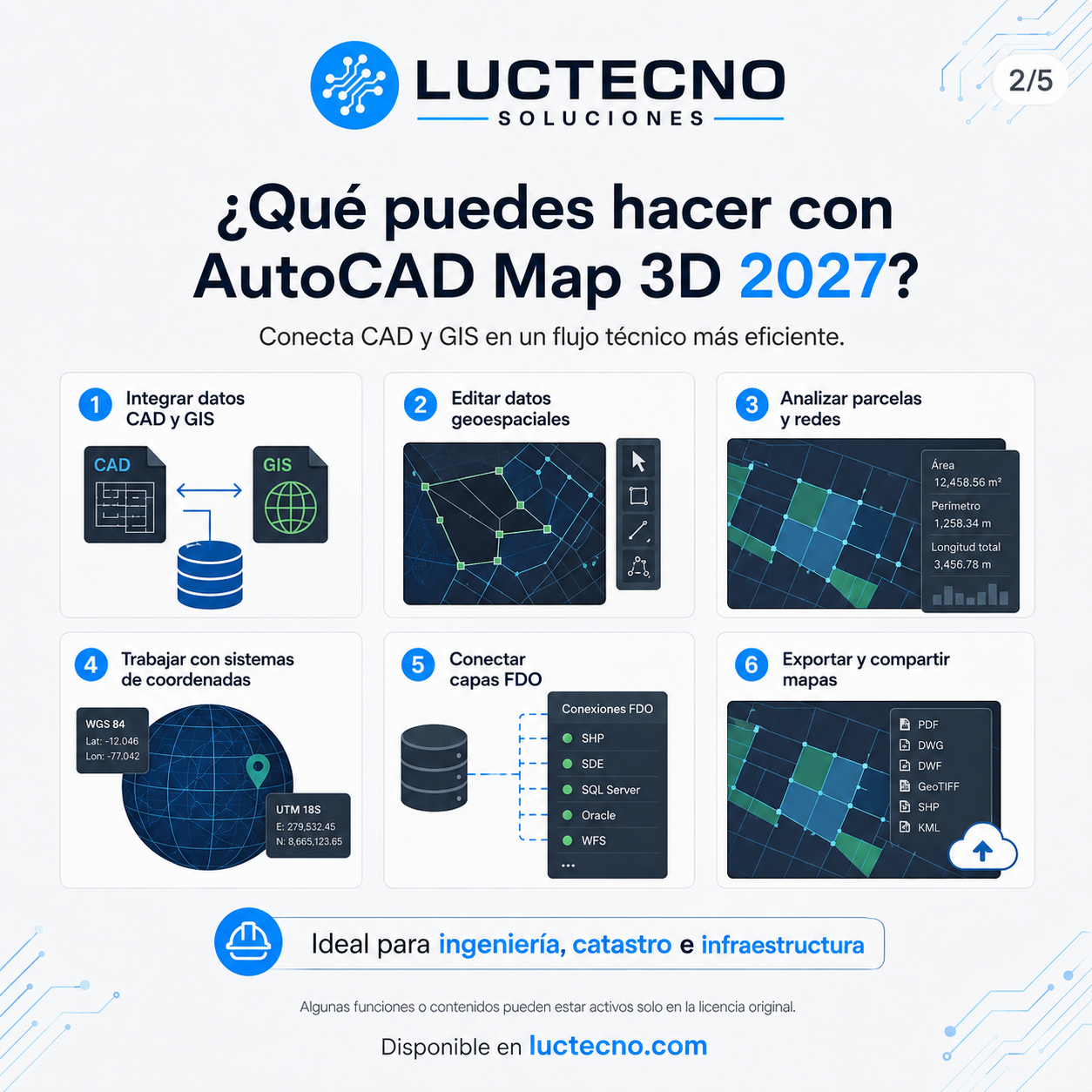 Autodesk AutoCAD Map 3D 2027 para Windows | Cartografía GIS, datos geoespaciales y diseño de infraestructura