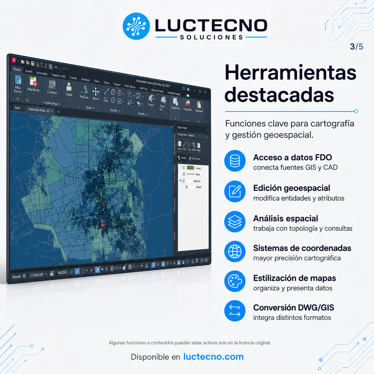 Autodesk AutoCAD Map 3D 2027 para Windows | Cartografía GIS, datos geoespaciales y diseño de infraestructura