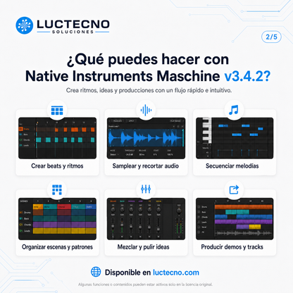 Native Instruments Maschine v3.4.2 para Windows y Mac | Producción musical, beats y sampling profesional