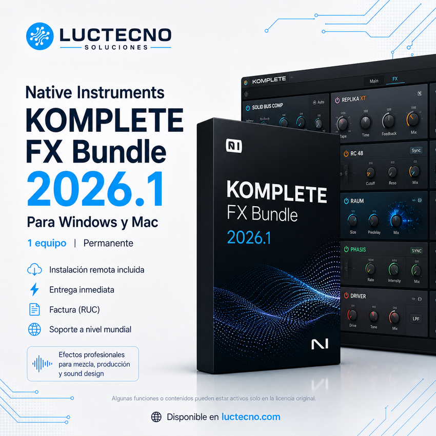 Native Instruments KOMPLETE FX Bundle 2026.1 para Windows y Mac | Plugins de efectos, mezcla y sonido profesional