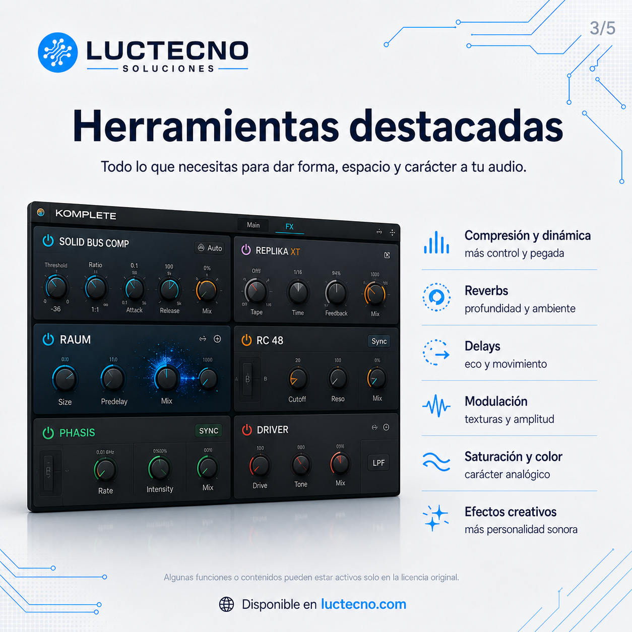 Native Instruments KOMPLETE FX Bundle 2026.1 para Windows y Mac | Plugins de efectos, mezcla y sonido profesional