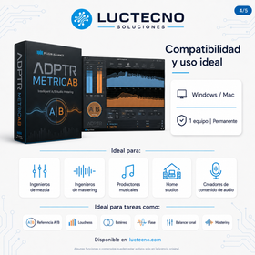 Plugin Alliance ADPTR MetricAB para Windows y Mac | Referencia A/B, mezcla y mastering profesional