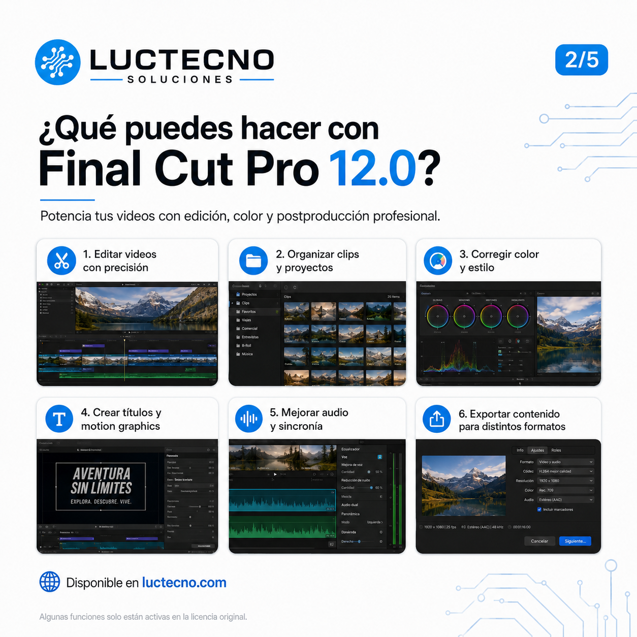 Final Cut Pro 12.0 para Mac | Edición de video profesional, color, audio y postproducción