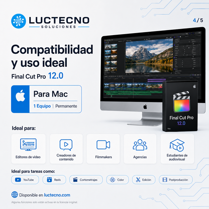 Final Cut Pro 12.0 para Mac | Edición de video profesional, color, audio y postproducción
