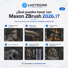 Maxon ZBrush 2026.1 para Windows y Mac | Escultura digital 3D, modelado orgánico y arte profesional